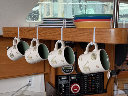Snap on Cup Hooks for Catalina 320 MK II Sailboat.