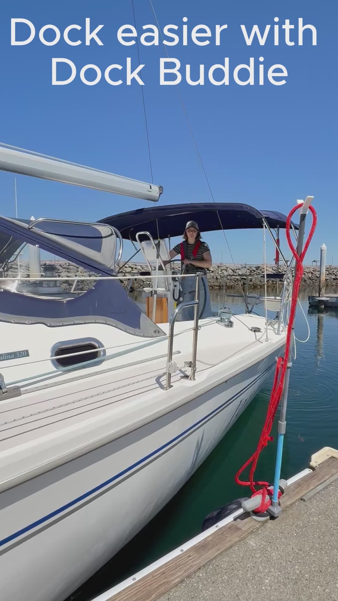Deck Mounted Dock Buddie holds your Dock Line for you. Ideal for