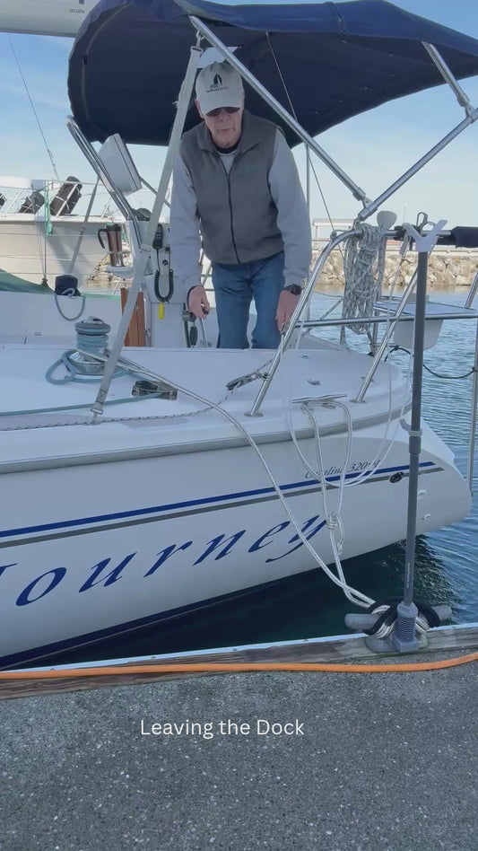 Cleat Mounted Dock Buddie is designed for locations that forbid screwing into the dock, like most public marinas..